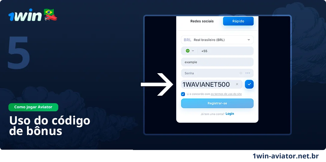 Preencha o código promocional atual - 1Win Aviator Brasil