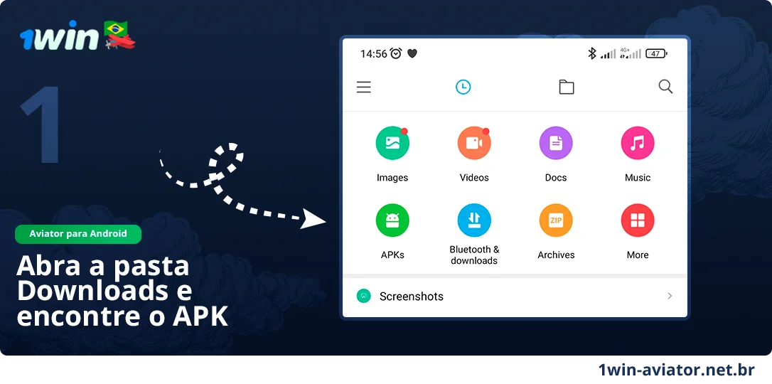 Vá para a pasta de downloads - 1Win Aviator