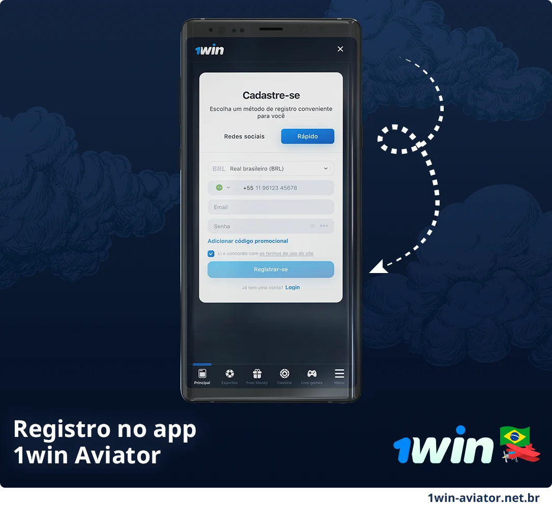 Como se registrar no 1Win Aviator usando o aplicativo móvel - Instruções completas